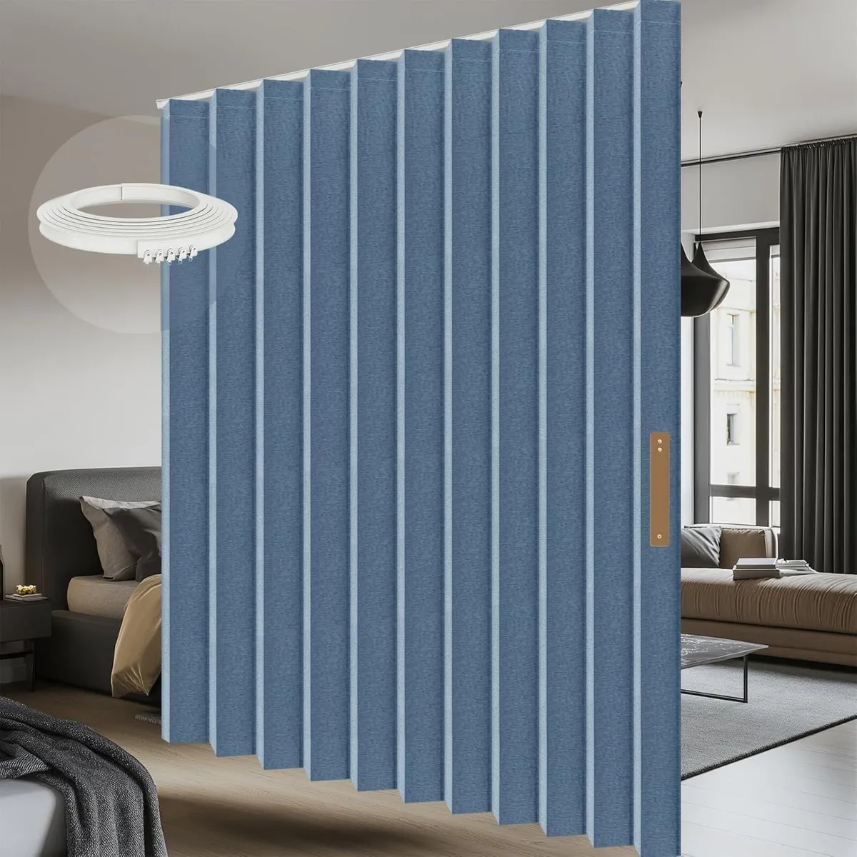 Room Divider Curtain Sets with Flexible Ceiling - Image 1