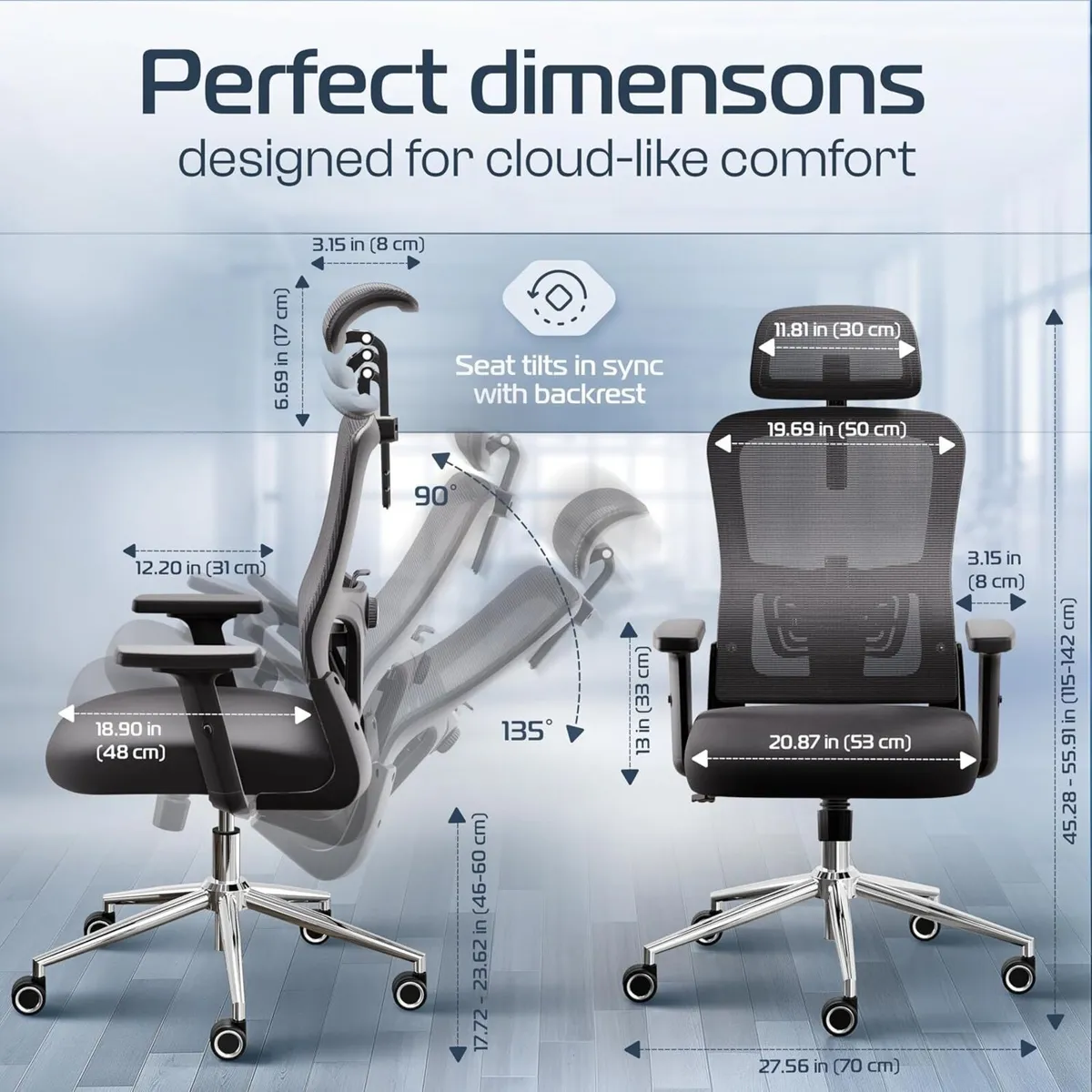Ergonomic Office Chair for Home Best Rated Back - Image 2