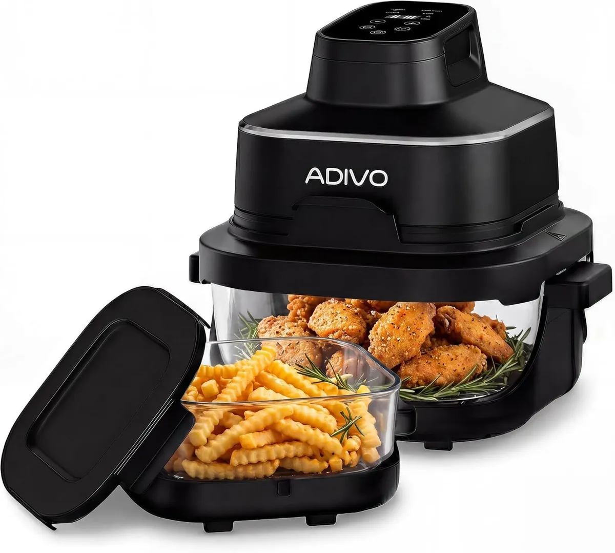 Glass Air Fryer with 4L and 1.5L Clear - Image 1