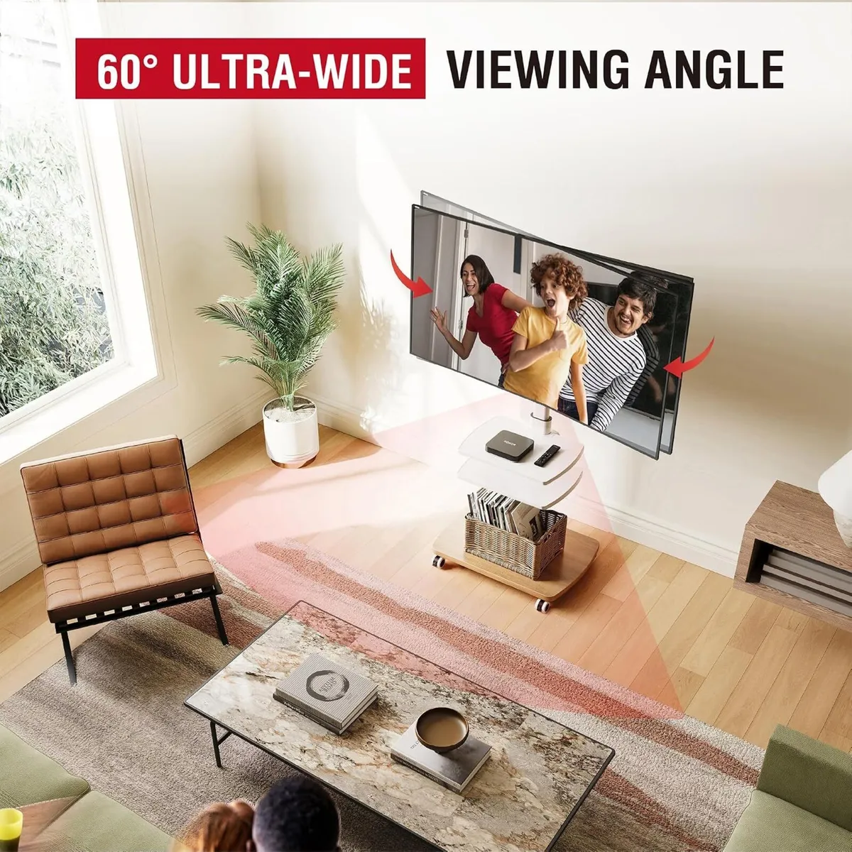 Mobile TV Stand for 32-65 Inch Tvs Up - Image 3