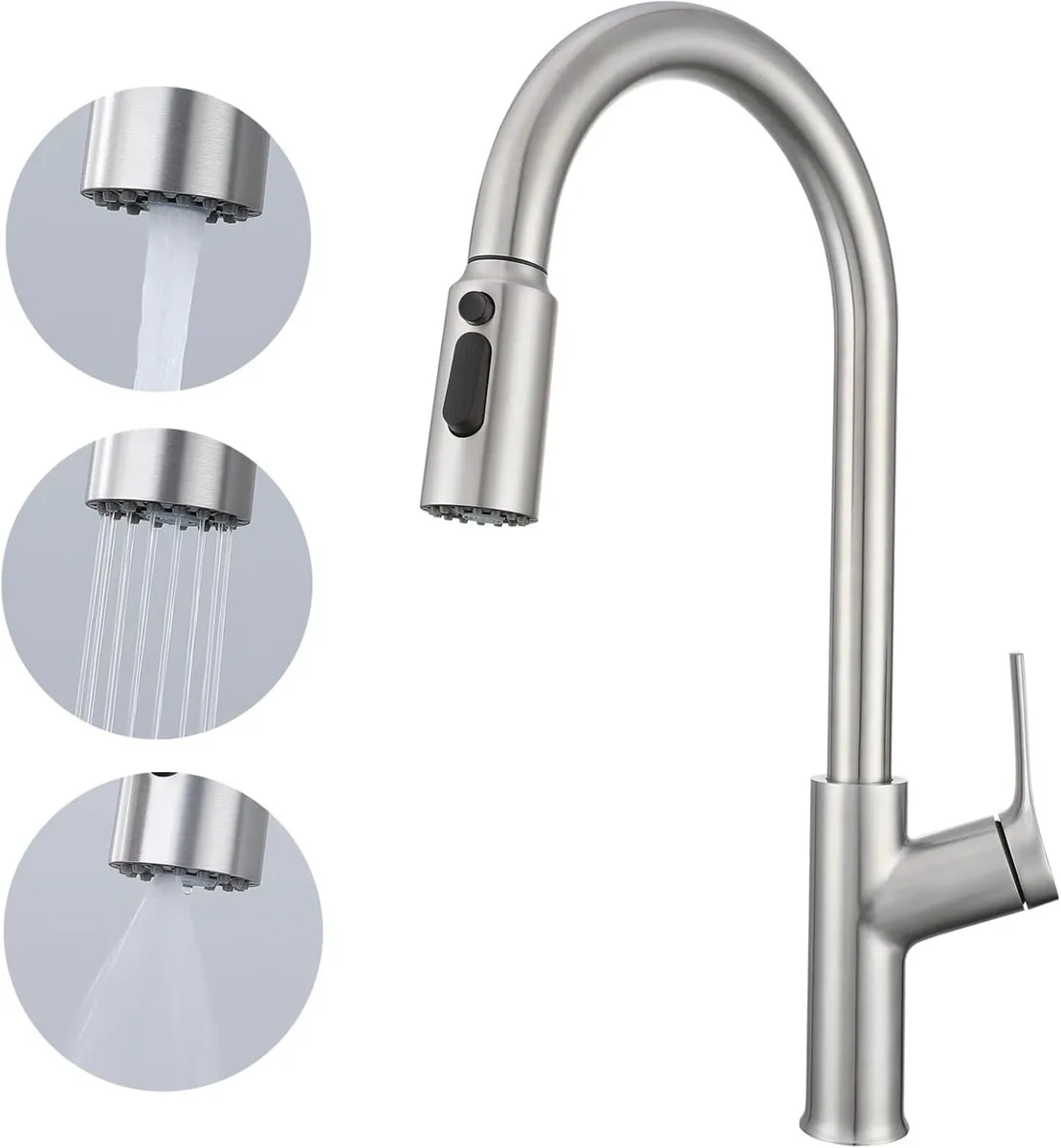 Kitchen Mixer Tap with Pull Out Spray Single - Image 1