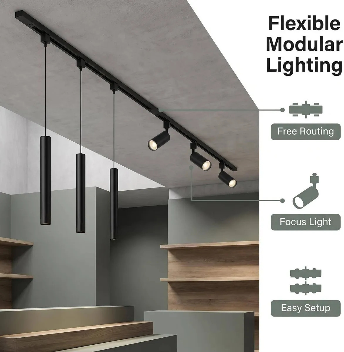Kitchen Island 6 LED Ack Pendant Spot Lighting - Image 2