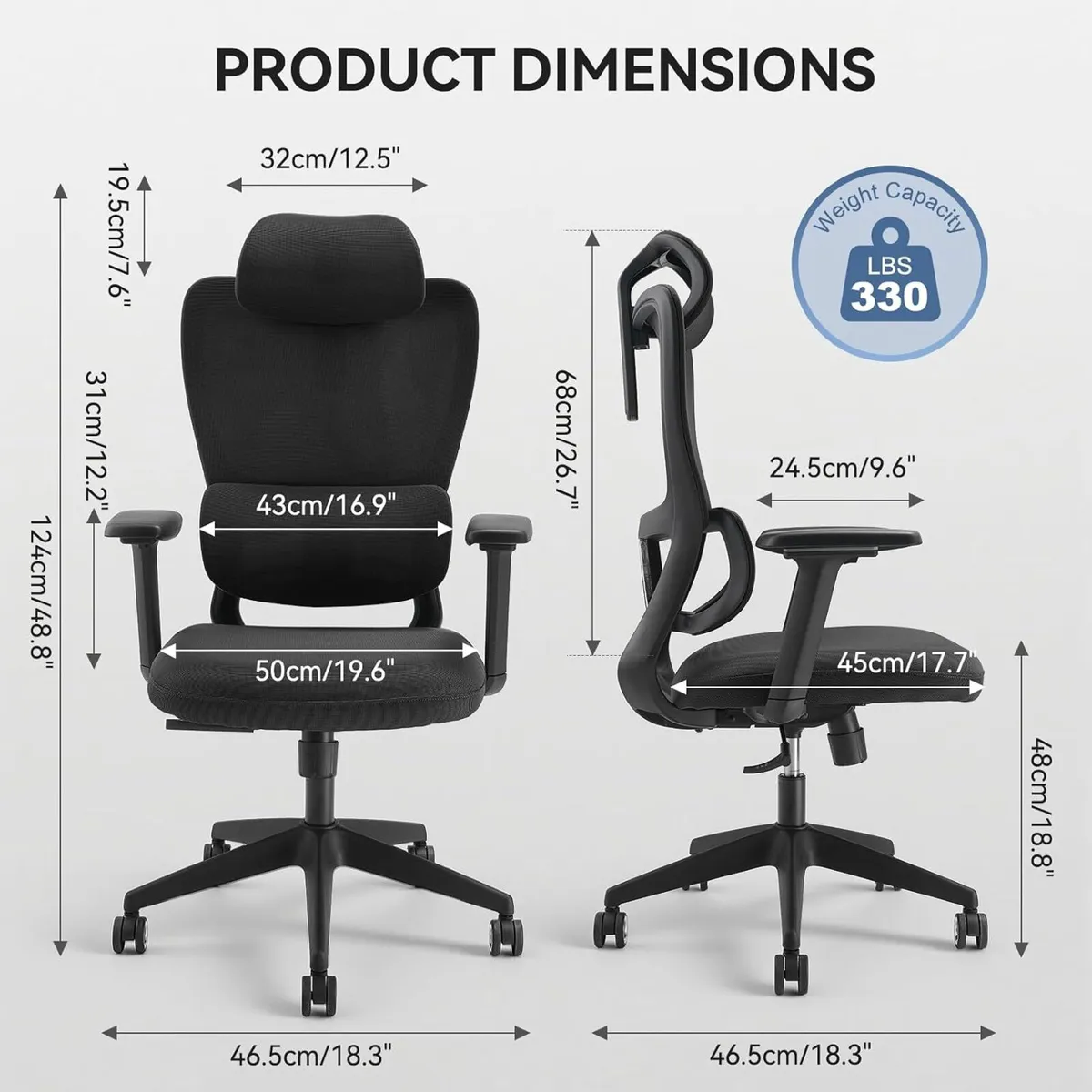 Ergonomic Mesh Office Chair Supported Computer - Image 3