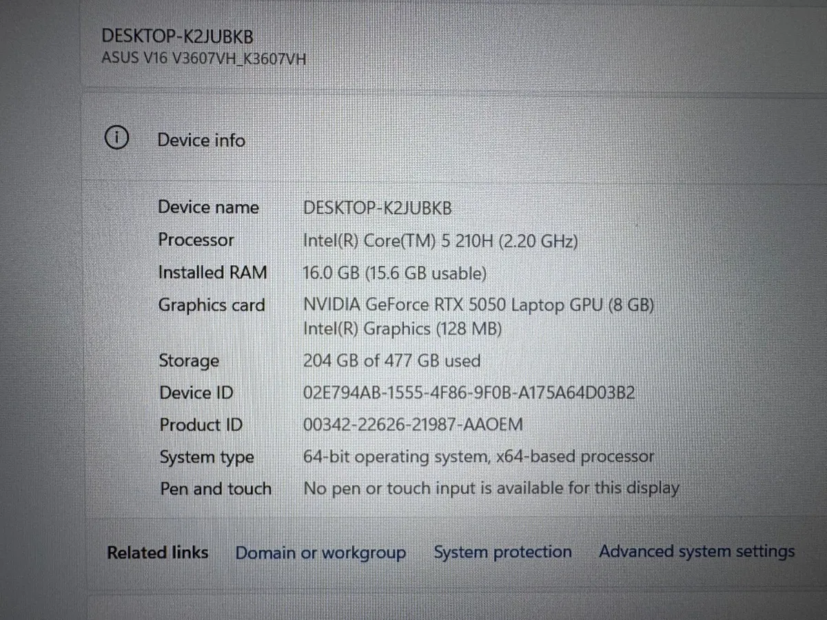 Gaming laptop Asus v16 - Image 3