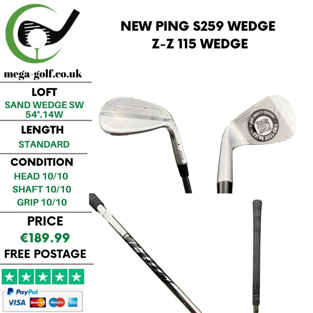 New Ping S259 Wedge Sw 54°.14W / Z-Z 115 Wedge - Image 1