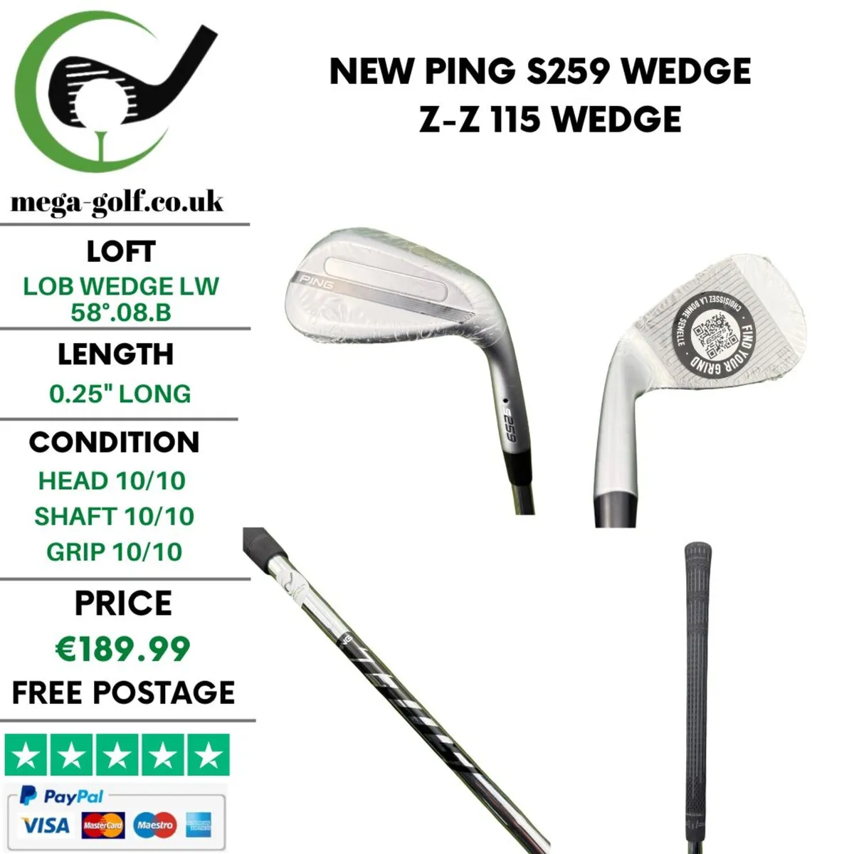New Ping S259 Wedge Lw 58°.08.B / Z-Z 115 Wedge - Image 1