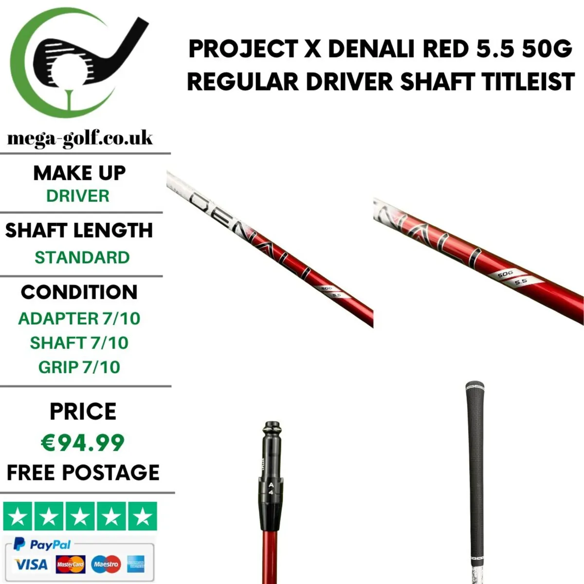 Project X Denali Red 5.5 50g Regular Driver Shaft - Image 1
