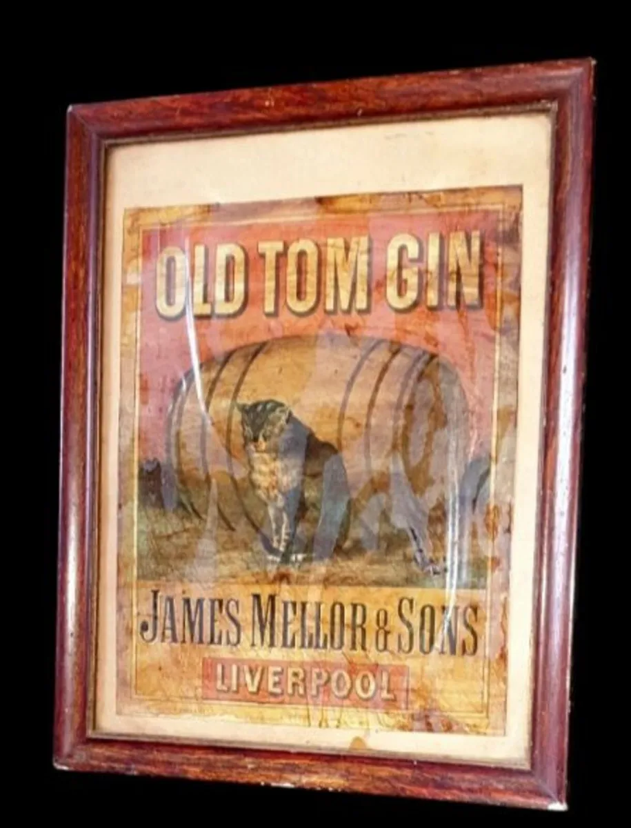 Vintage Old Tom Gin Framed Advertising Print - Image 1