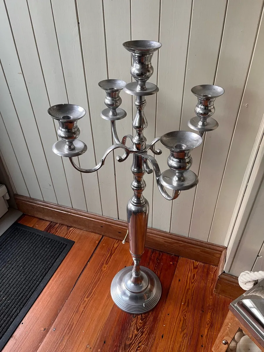 Large Silver Candelabra - Image 2