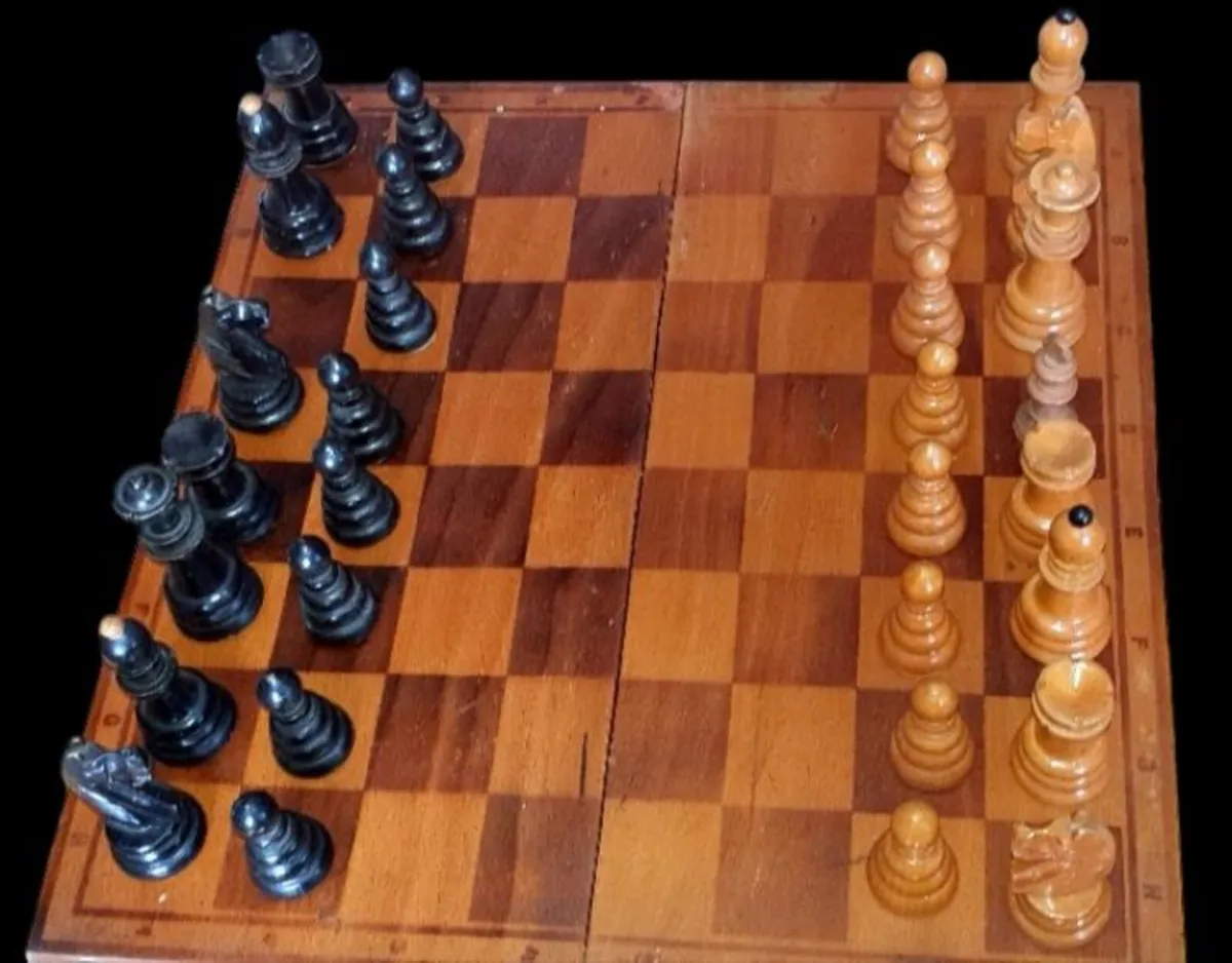 Vintage Wooden Chess Set–Unique Cork City History - Image 3