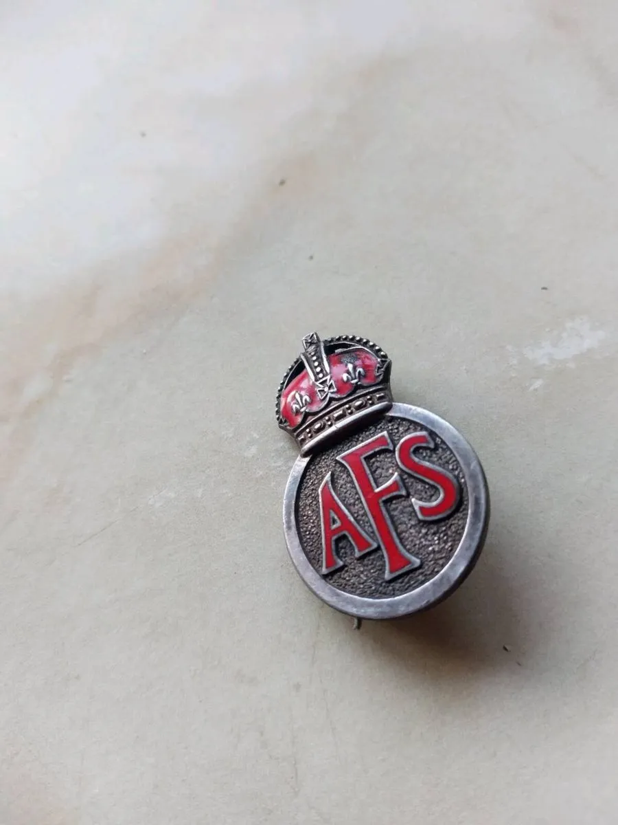 Antique WW2 silver AFS badge - Image 1