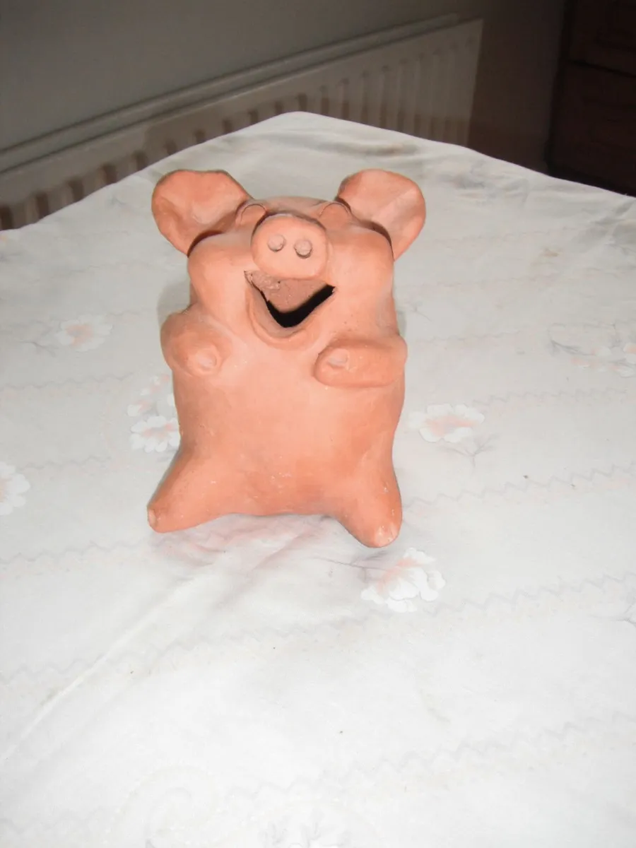 Terraccotta Clay Laughing Pig for Sale. - Image 2