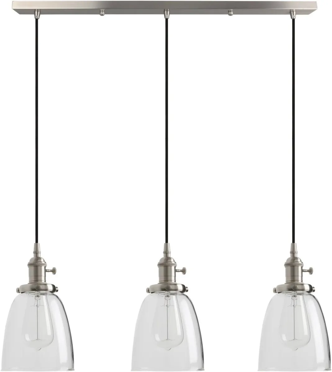 Industrial Vintage Loft Bar Chandelier Bell Clear - Image 1