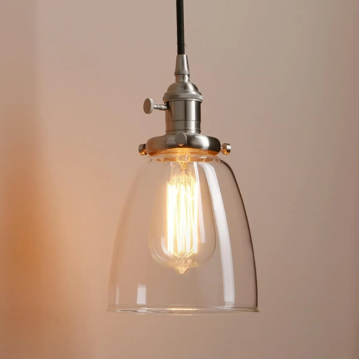 Industrial Vintage Loft Bar Chandelier Bell Clear - Image 2