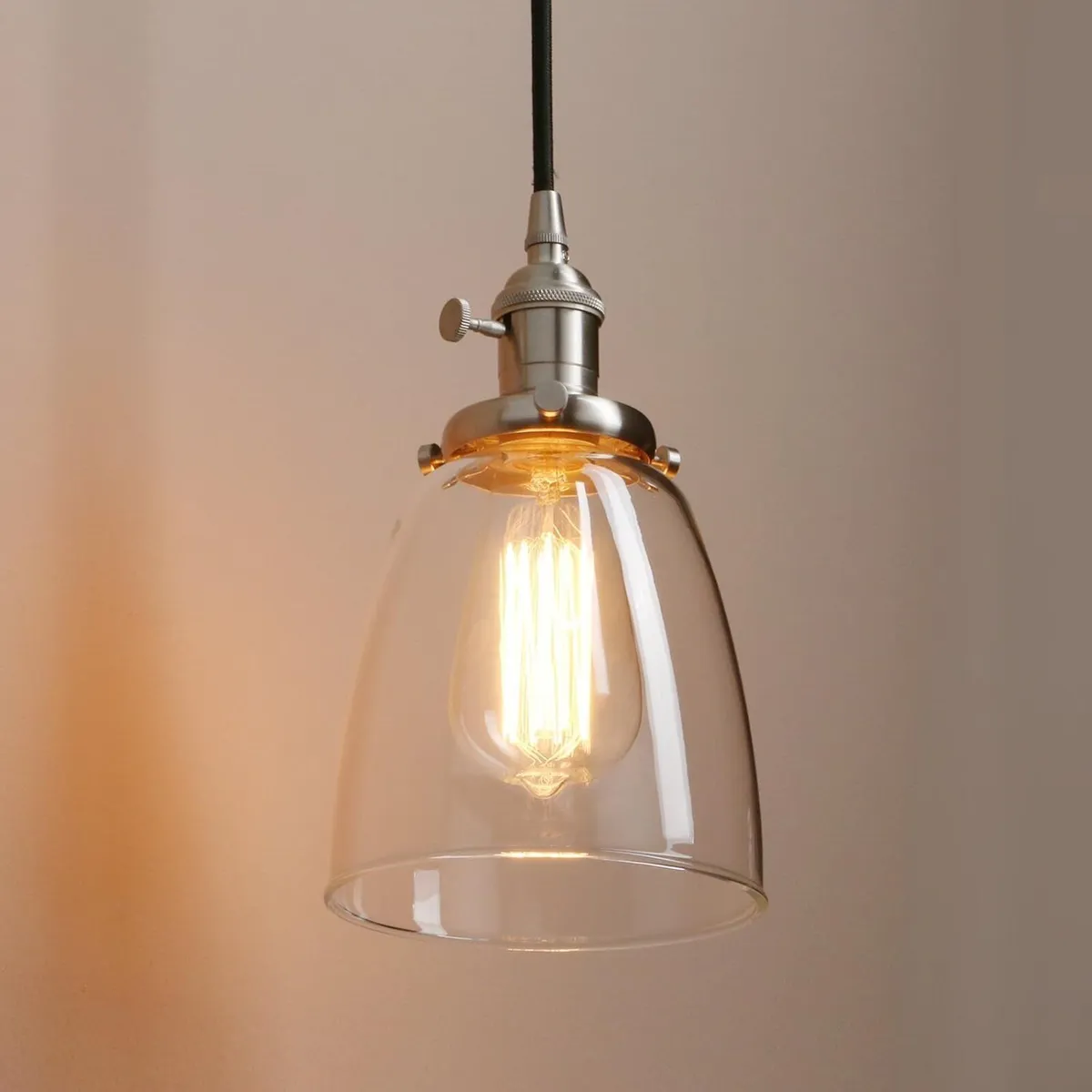 Industrial Vintage Loft Bar Chandelier Bell Clear - Image 3
