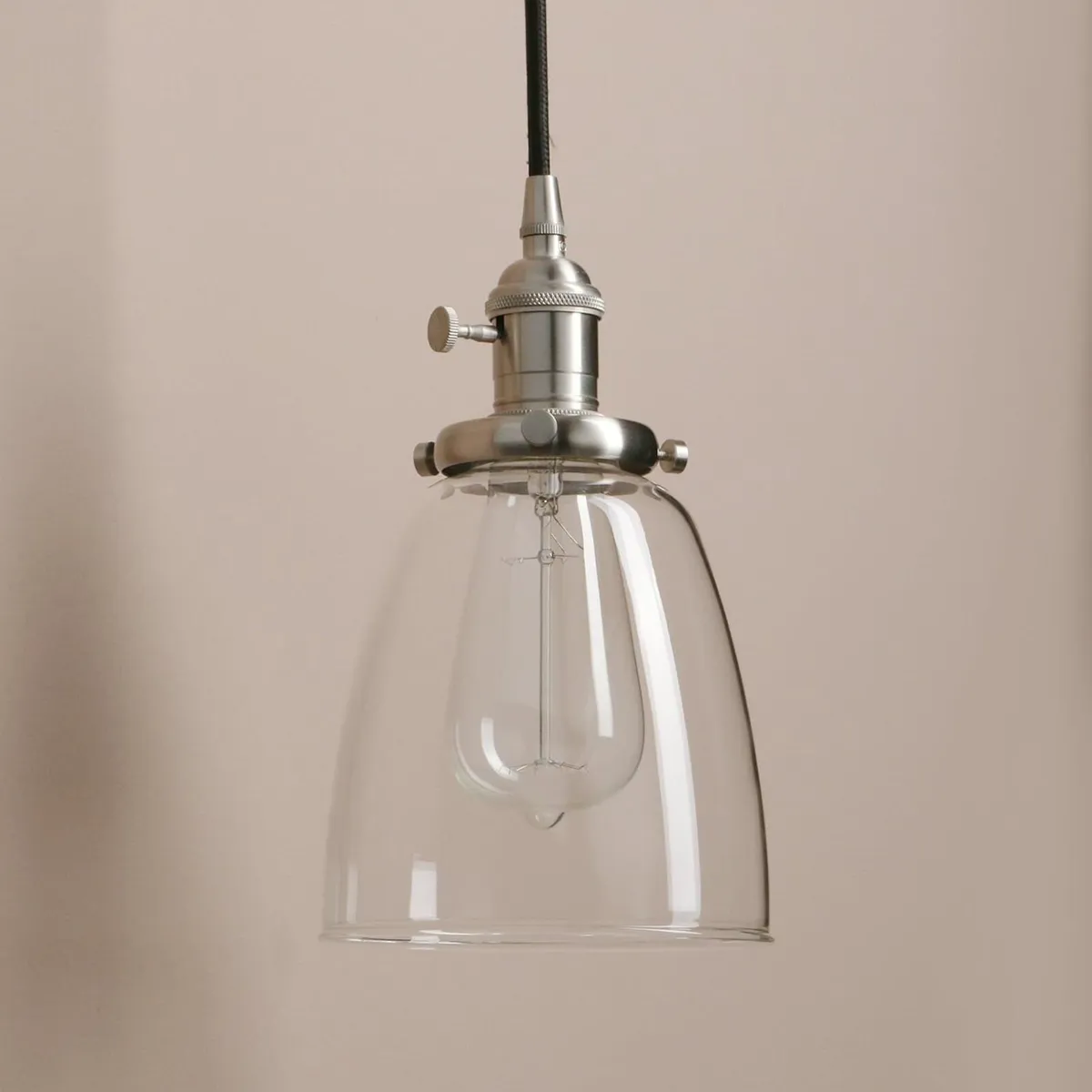 Industrial Vintage Loft Bar Chandelier Bell Clear - Image 4