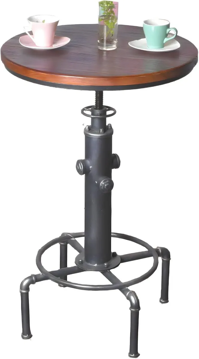 Industrial Bar Table 31.5-41.3" Adjustable Pub - Image 1