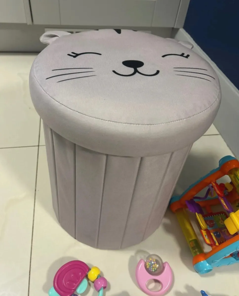Kid toys, rattles, music, blocks and storage box - Image 1