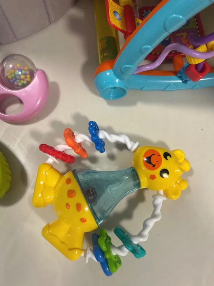Kid toys, rattles, music, blocks and storage box - Image 3