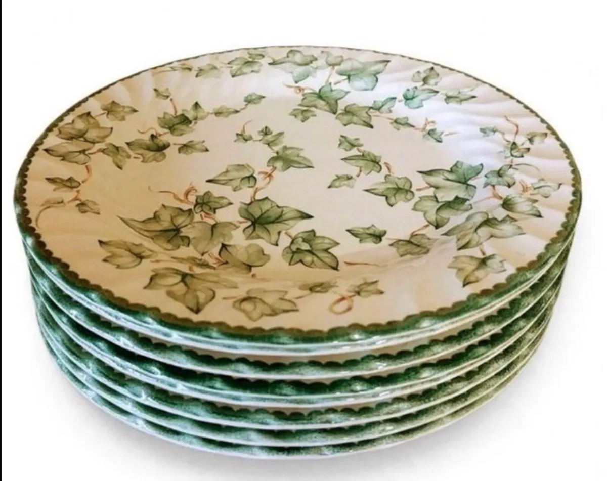 6 Vintage country vine pattern large plates - Image 2