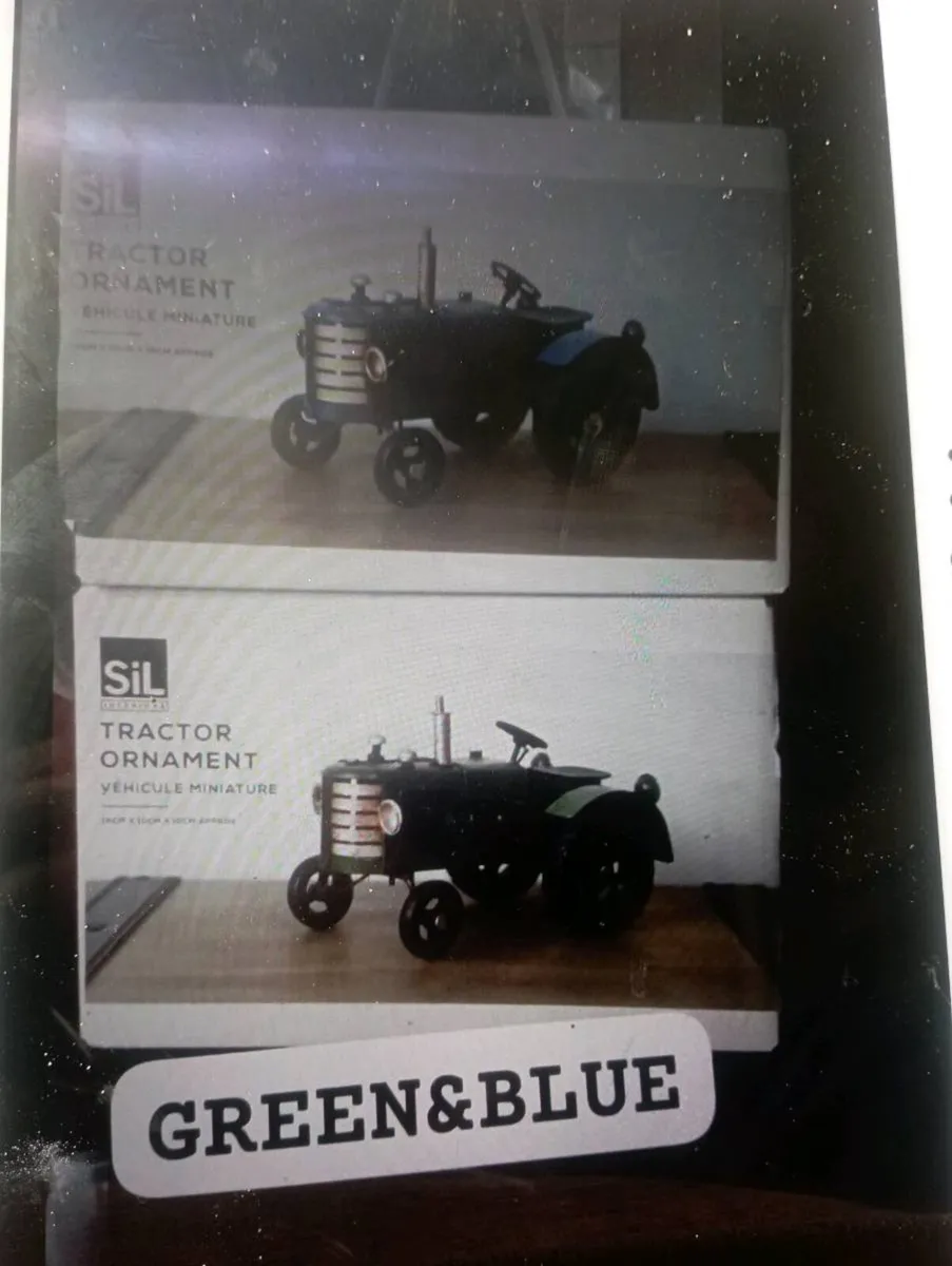 GREEN & BLUE VINTAGE STYLES MODLES METAL TRACTORS - Image 1
