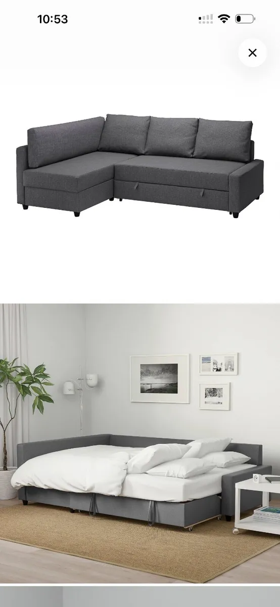 Corner sofa-bed with storage-good condition - Image 2