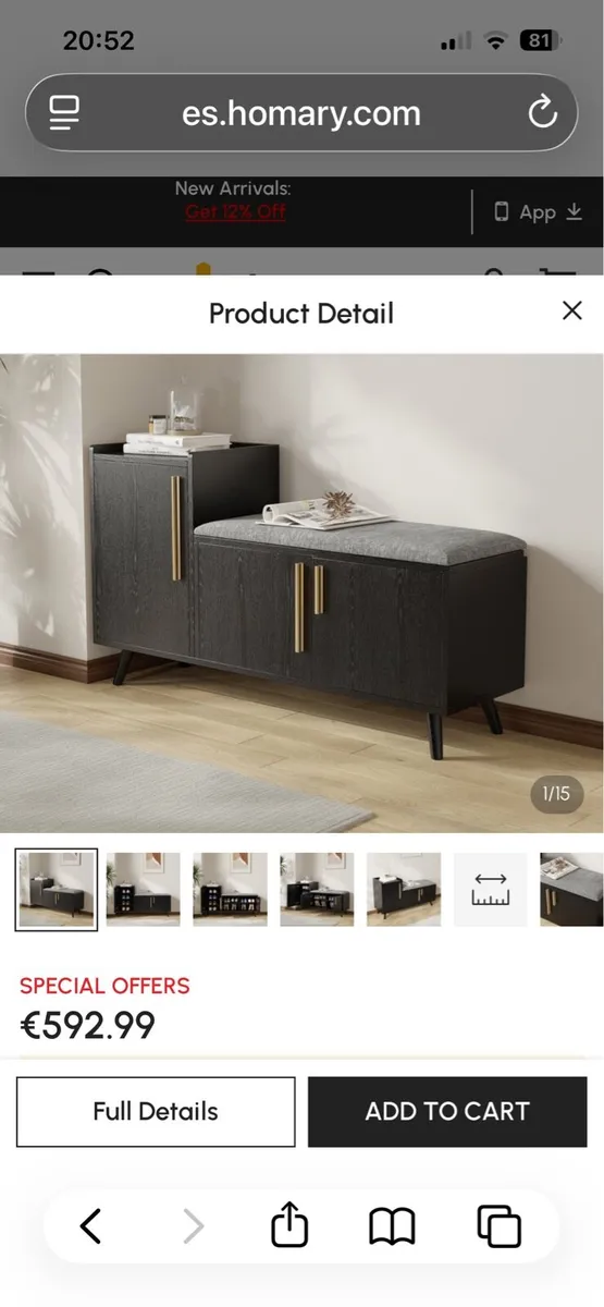 Shoe storage bench - Brand New and Boxed - Image 3