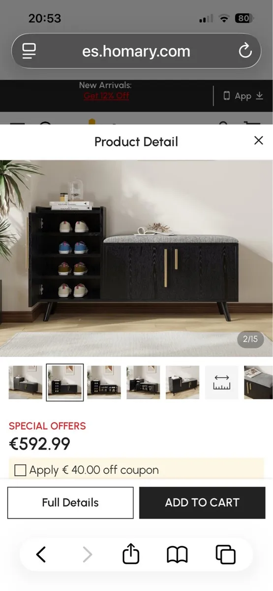 Shoe storage bench - Brand New and Boxed - Image 4