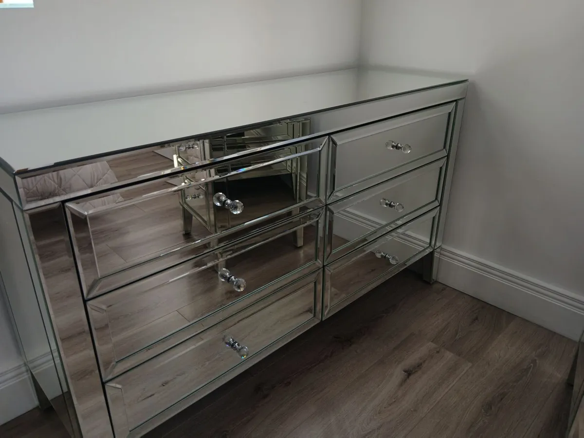 Mirrored Glass Bedroom Furniture Set - Image 3