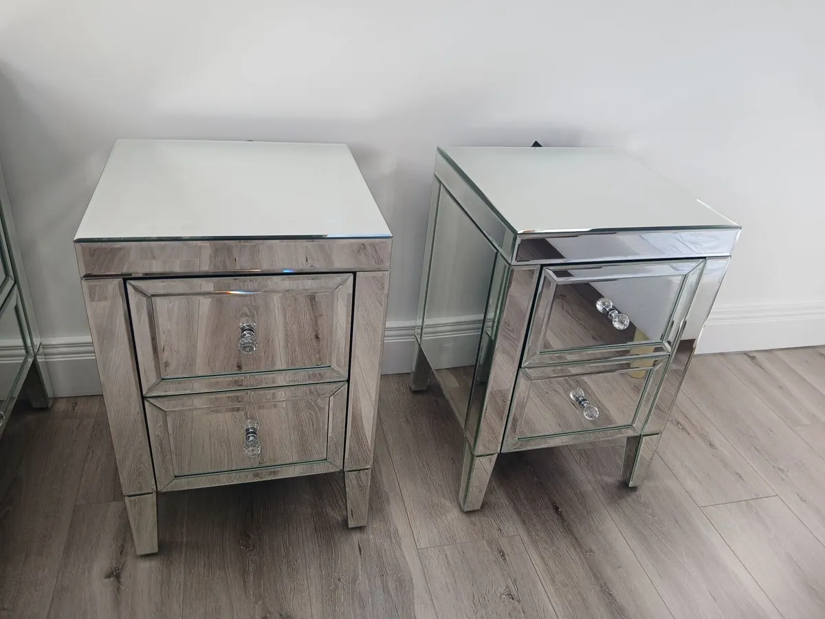 Mirrored Glass Bedroom Furniture Set - Image 1