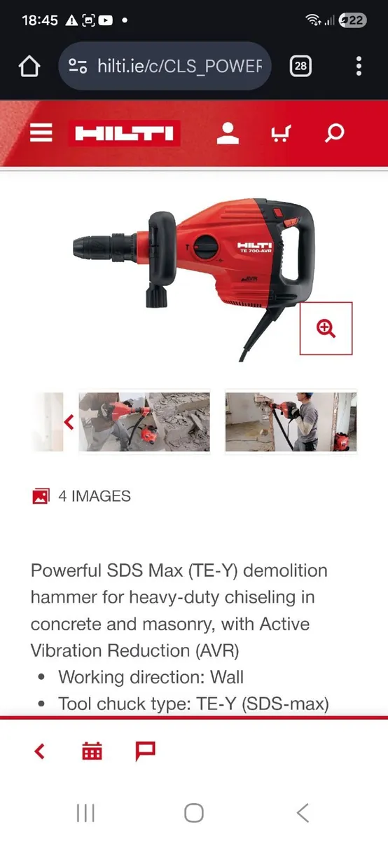 HILTI BREAKER 230V warranty 6-months - Image 4