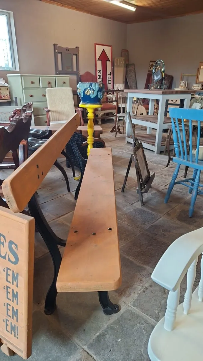 Vintage 1940s, 50s jp corry railway, utility bench - Image 2