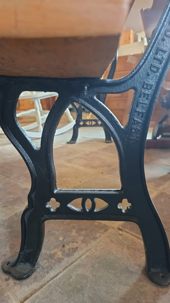Vintage 1940s, 50s jp corry railway, utility bench - Image 3