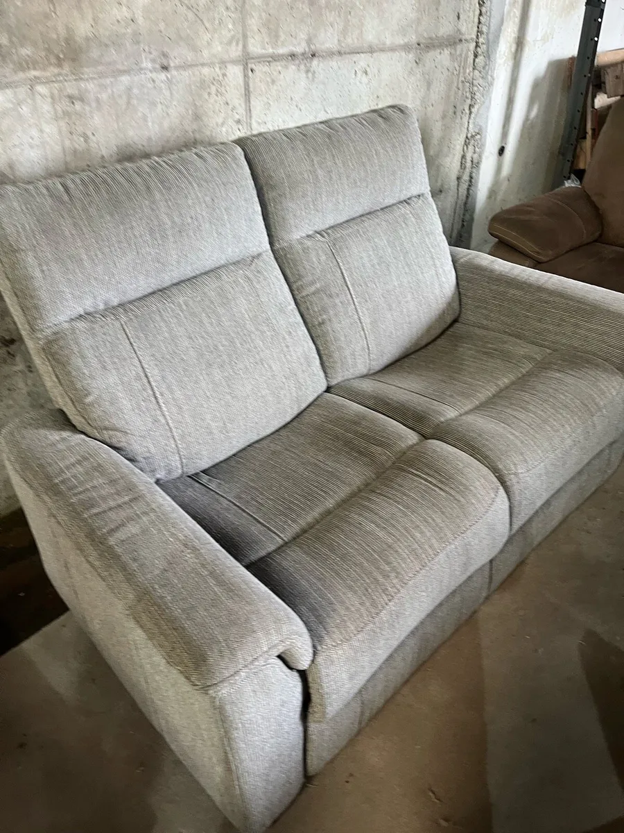 Grey 2 seater recliner sofa couch - Image 1