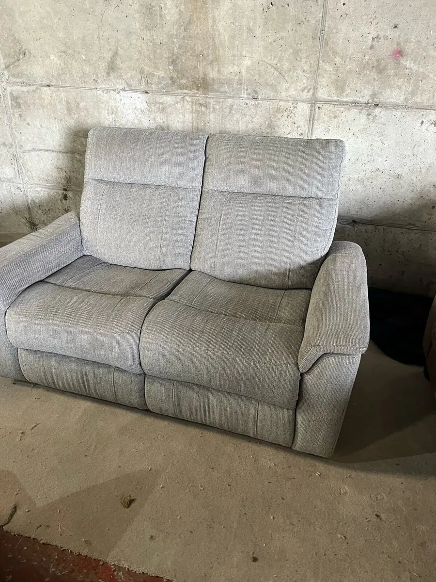 Grey 2 seater recliner sofa couch - Image 3
