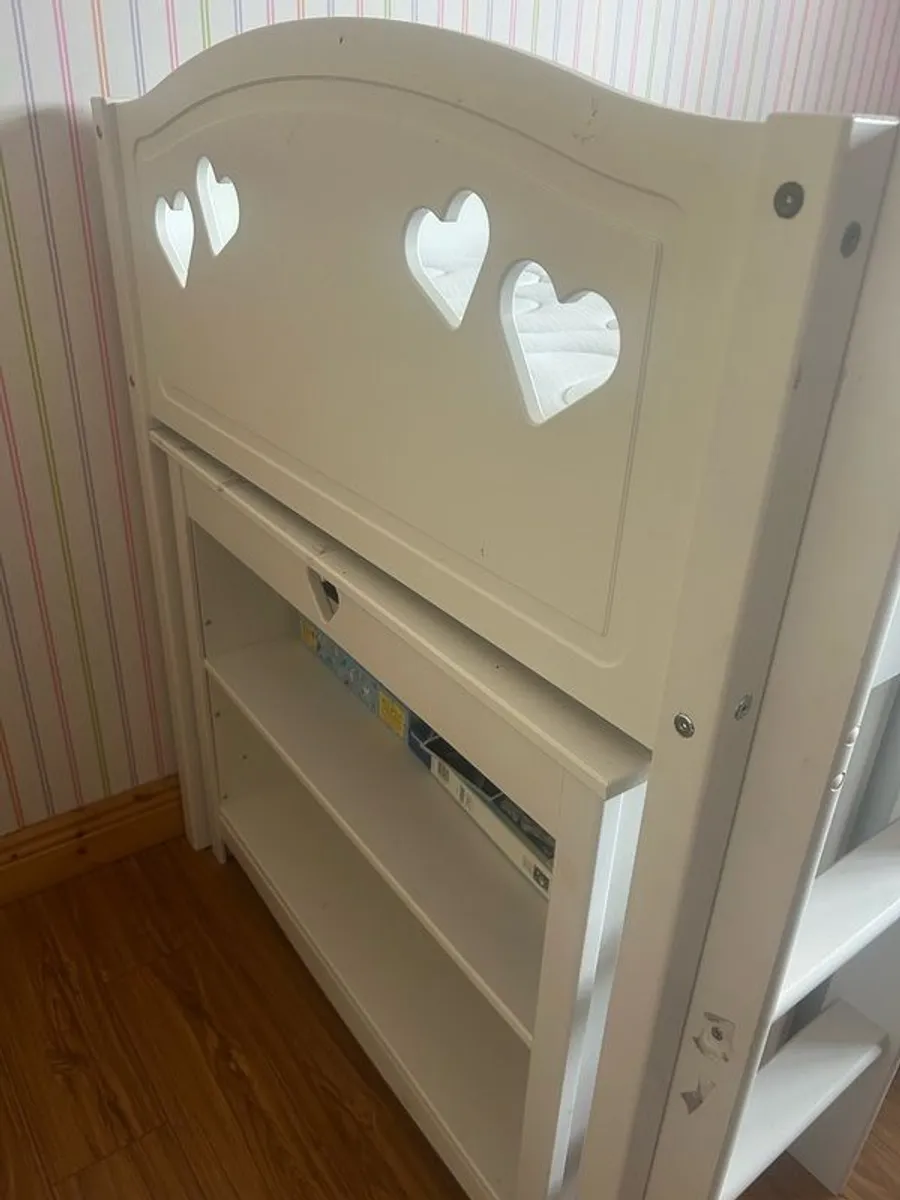 kids bunk bed with chest of drawers bookcase and pull out desk - Image 3