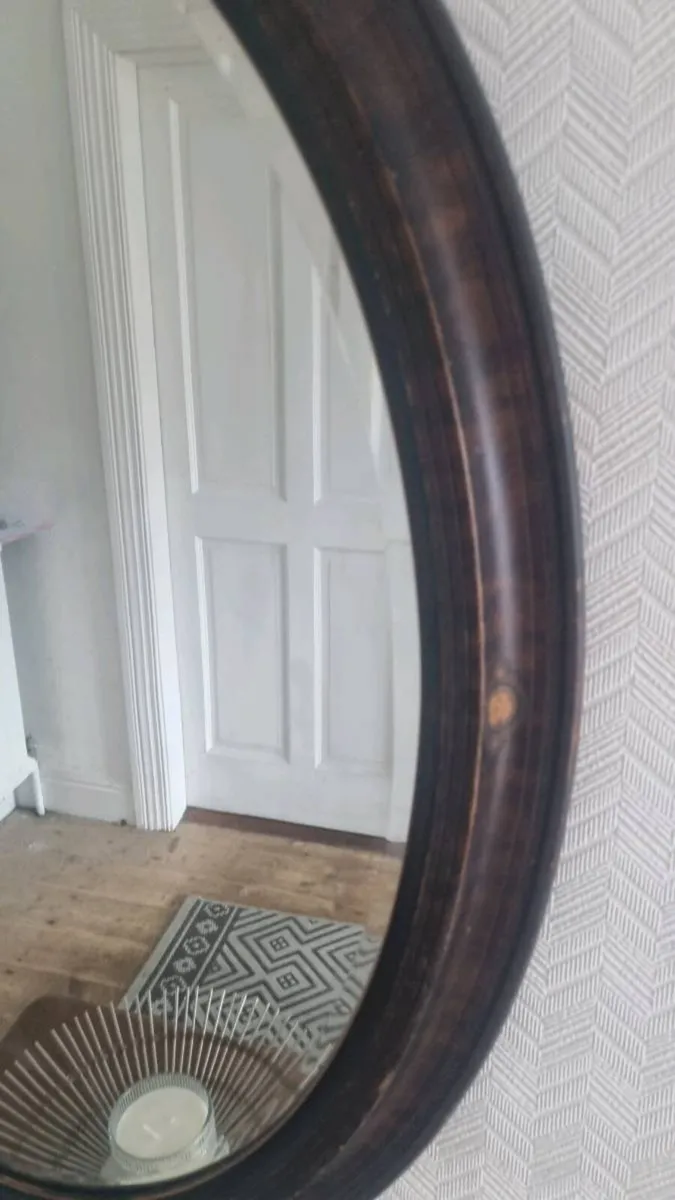 Antique Large Oval Mirror - Image 3