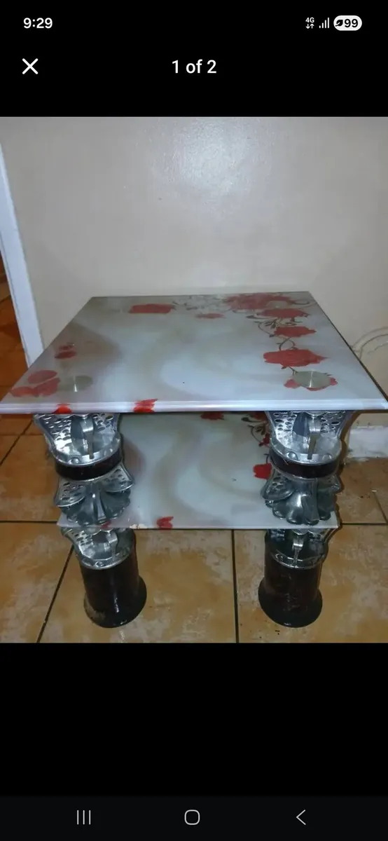 Modern 2-Tier Glass Side Table / Coffee Table - Image 1