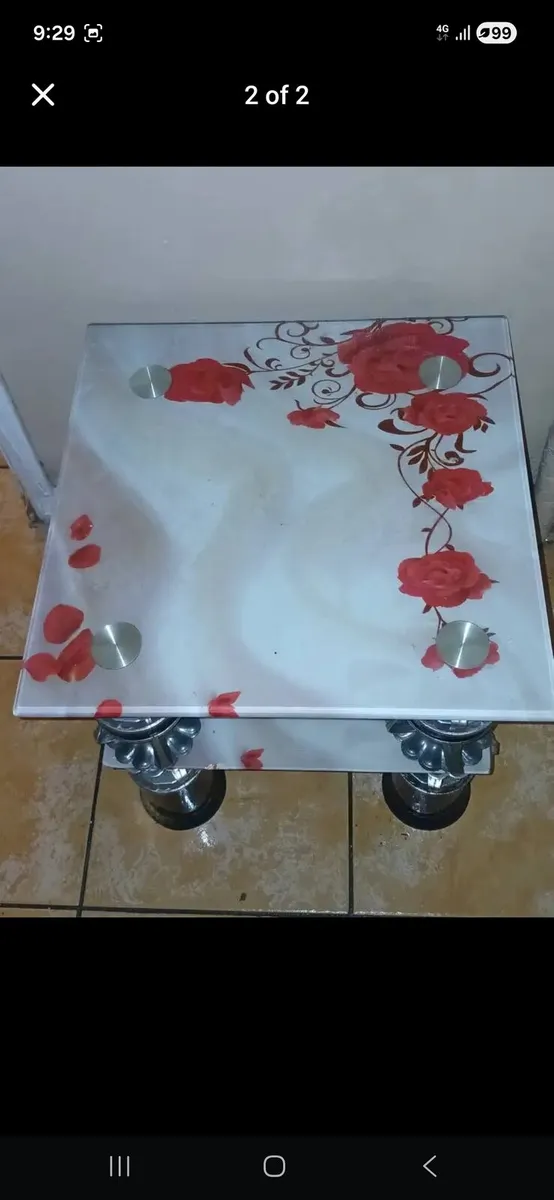 Modern 2-Tier Glass Side Table / Coffee Table - Image 2