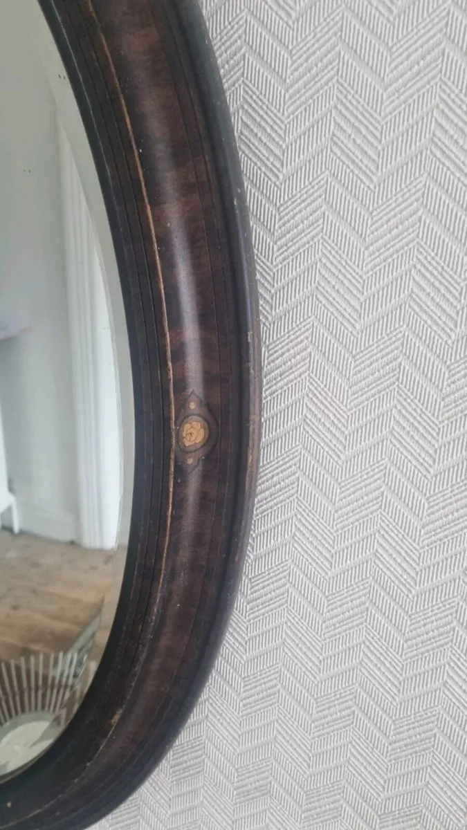 Antique Large Oval Mirror - Image 2
