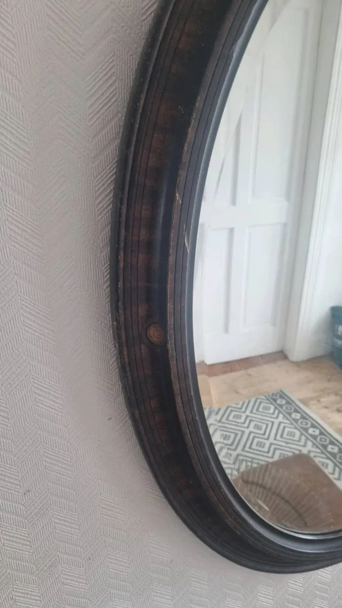 Antique Large Oval Mirror - Image 4