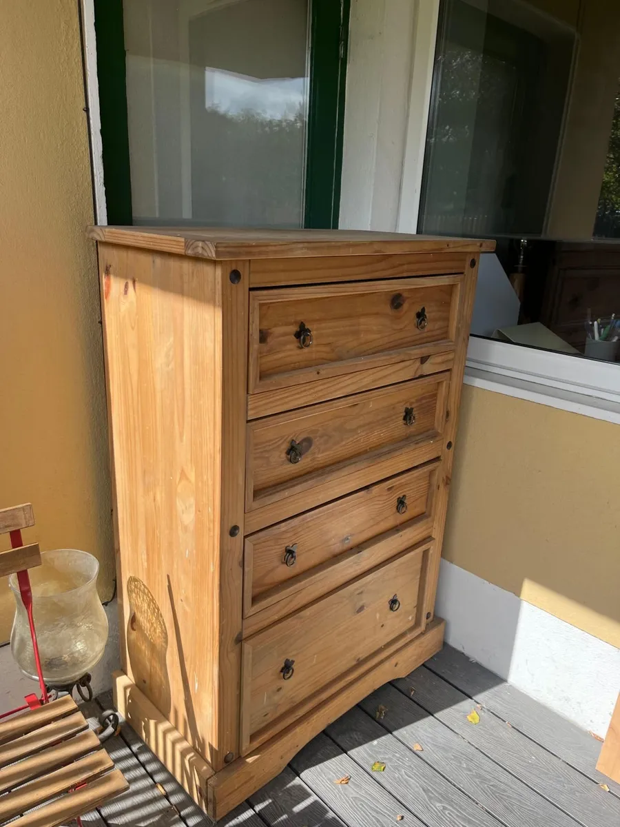 Solid Pine Chest of Drawers – Mexican Pine, 4 Draw - Image 2