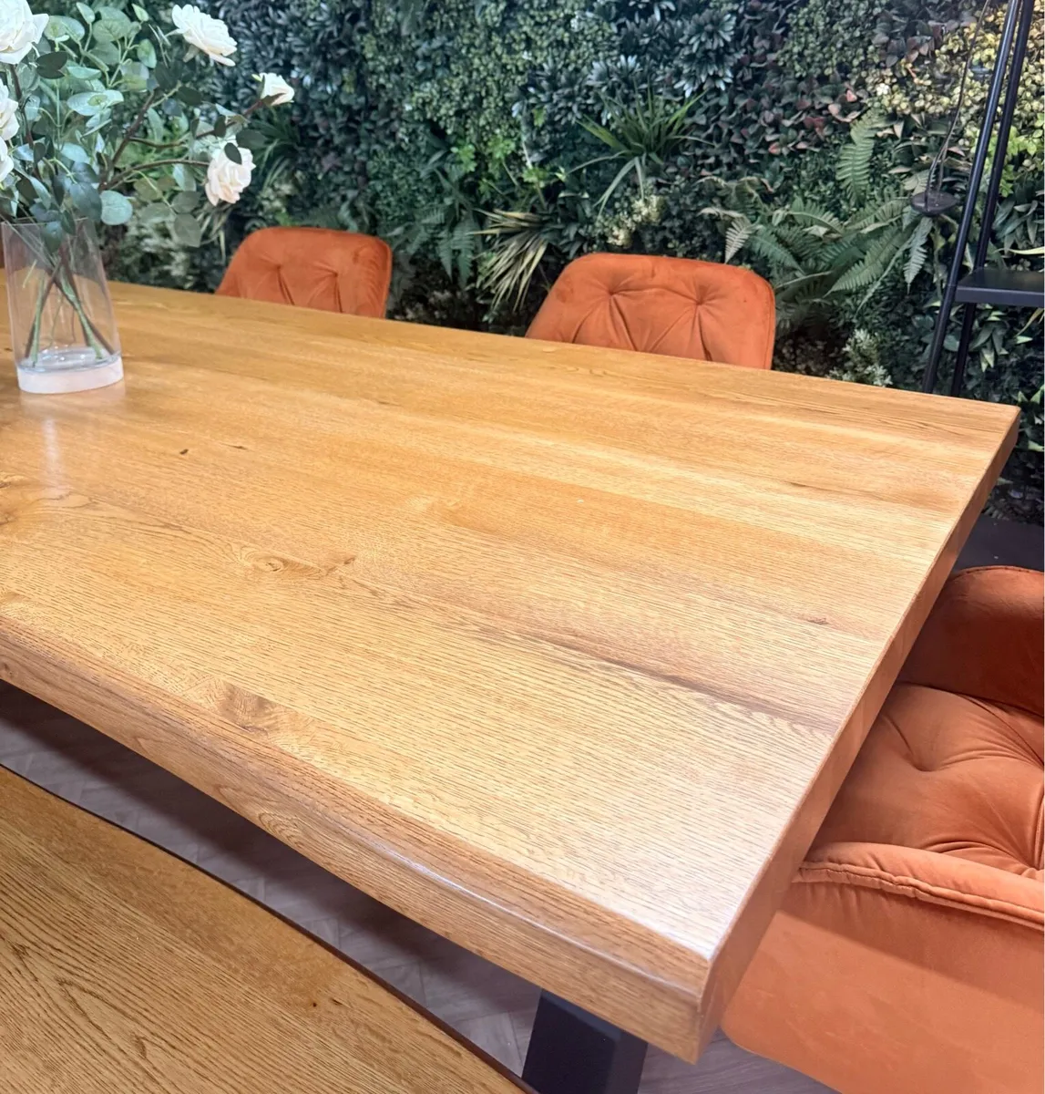 Stockton oak kitchen table, 4 chairs & bench (ex-d - Image 4