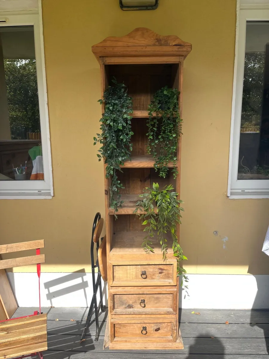 Tall Solid Pine Bookcase / Display Unit - Image 1