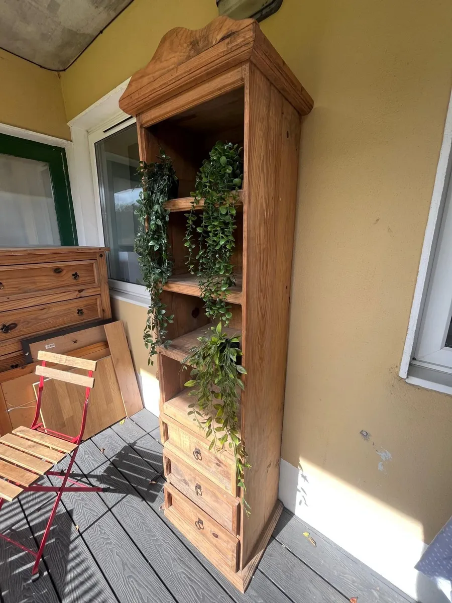 Tall Solid Pine Bookcase / Display Unit - Image 2