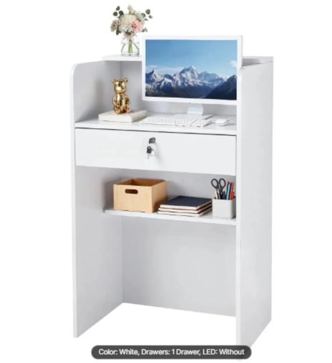 Reception Desk, 60 cm Rectangular Front Counter - Image 1
