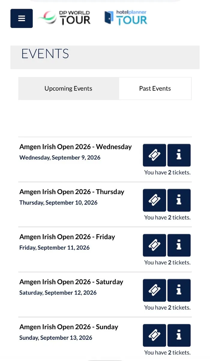 Irish Open Tickets x 2 x All 5 Days - Image 3