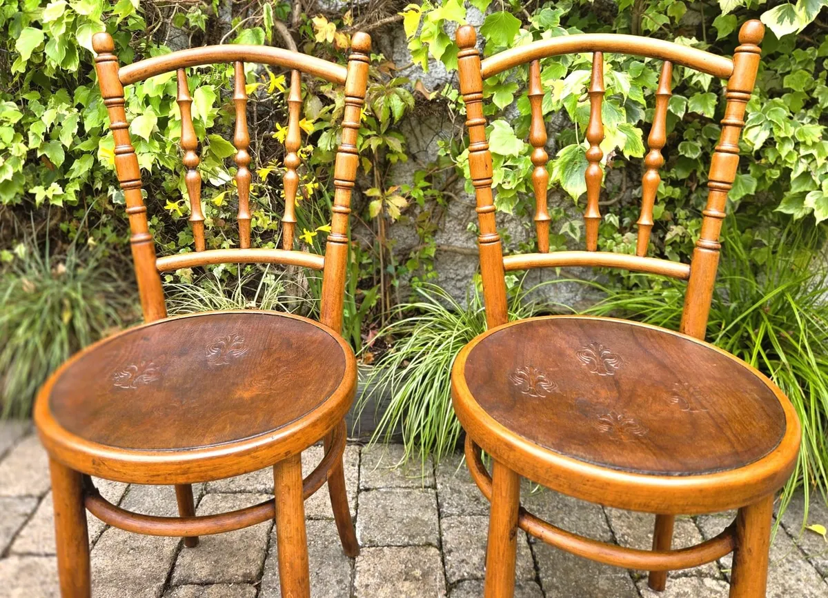 Pair of Antique Bentwood Chairs- Circa 1920 - Image 3