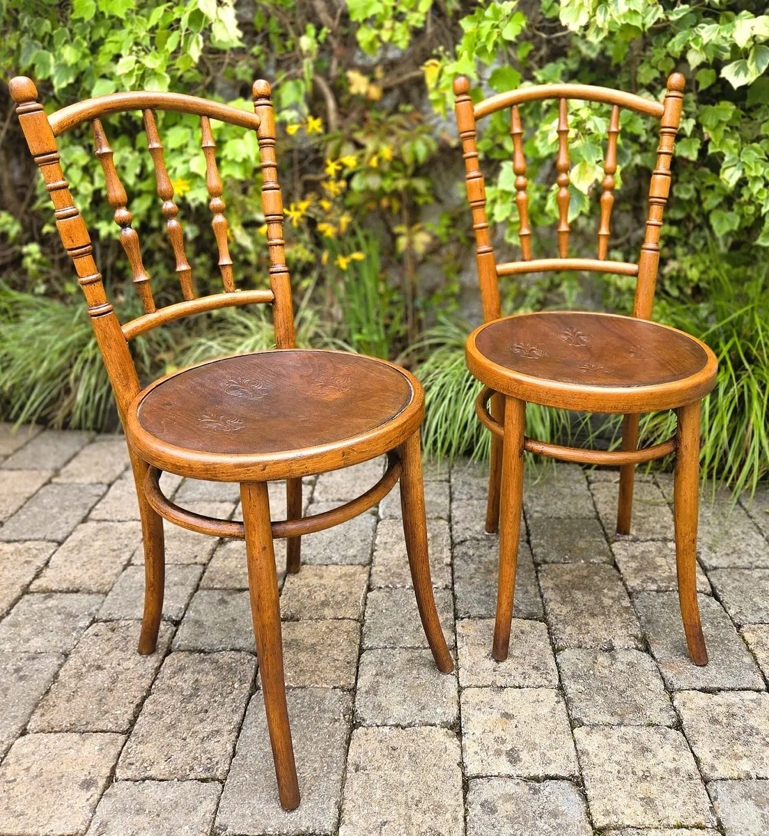 Pair of Antique Bentwood Chairs- Circa 1920 - Image 1
