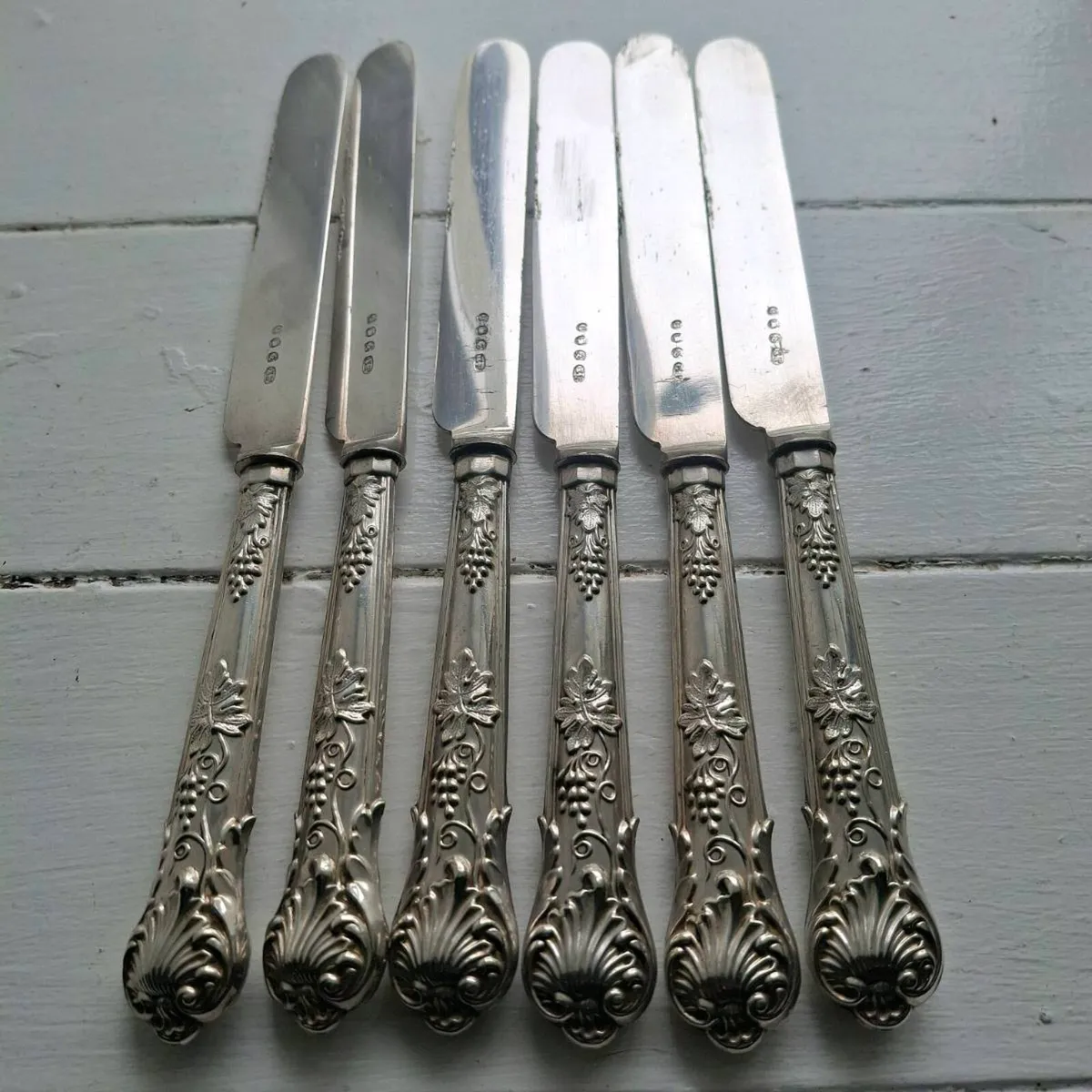 1950s Hiram Wild "Springtime" Silver Plated Knives - Image 2